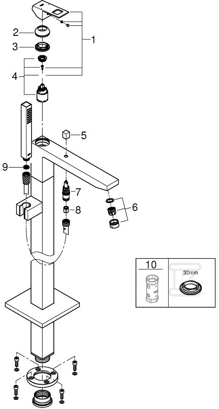 Bateria wannowa Grohe EuroCube - 23672AL1