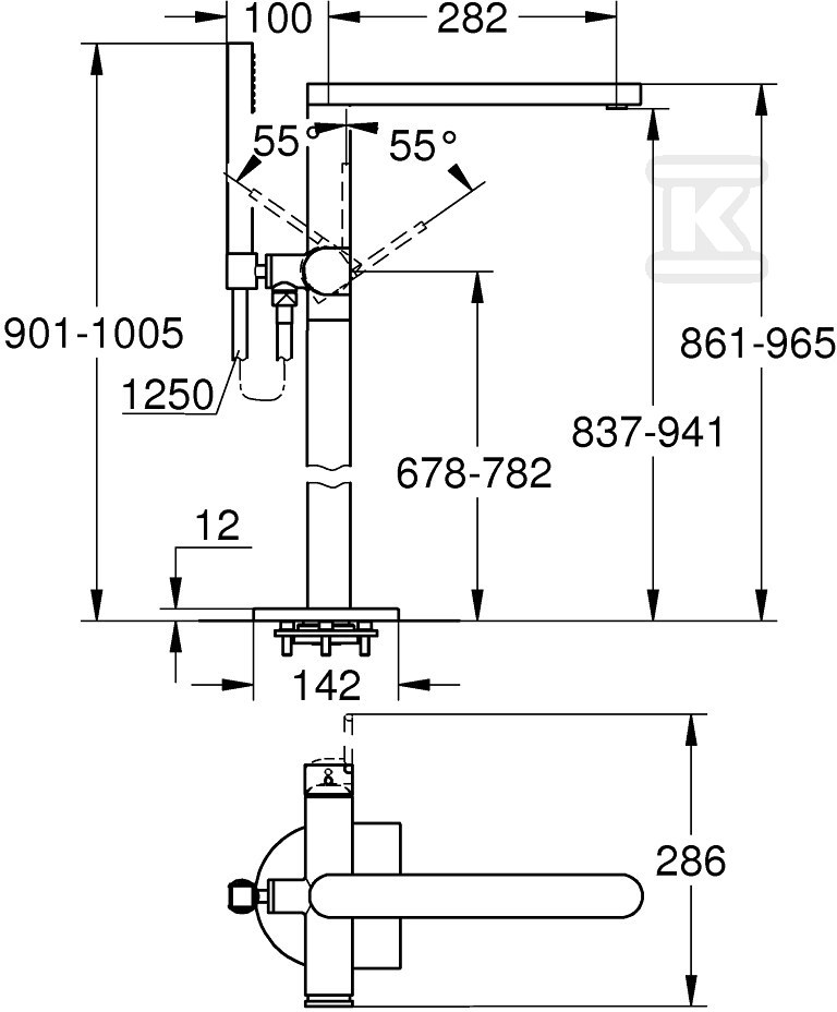 GROHE Plus Freestanding single lever - 23846AL3