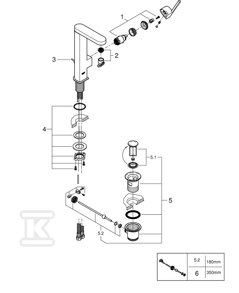 Bateria umywalkowa Grohe Plus - 23851AL3