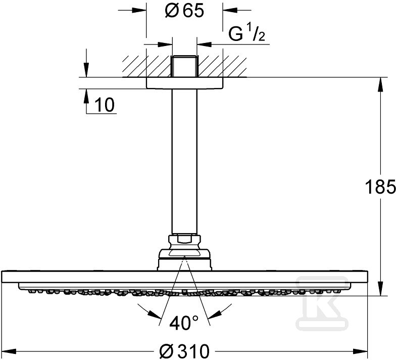 Rainshower Cosmopolitan 310 Shower head - 26067AL0