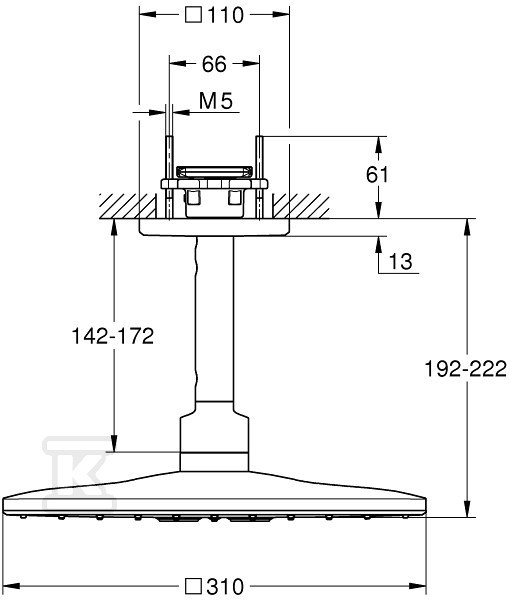 Rainshower SmartActive 310 Cube Shower - 26481A00