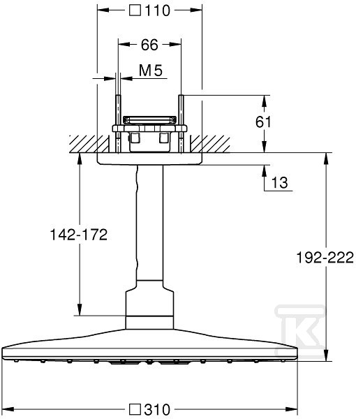 Rainshower SmartActive 310 Cube Shower - 26481DL0