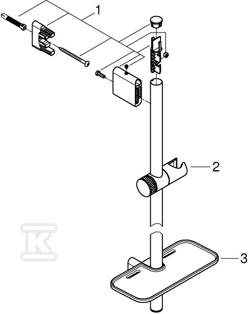 Rainshower SmartActive Shower rail, 900 - 26603DA0