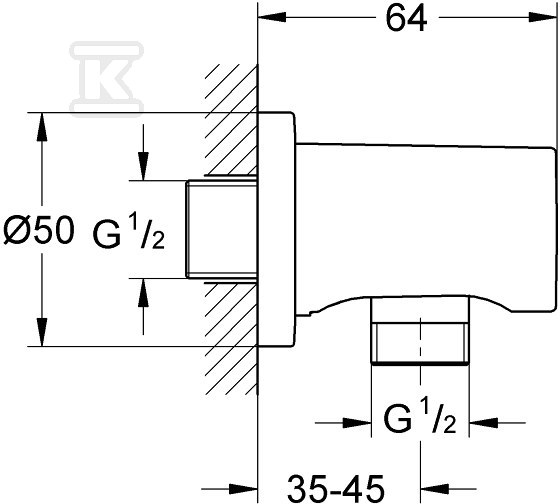 Kolanko przyłączeniowe Grohe Rainshower - 27057GL0