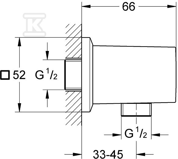 Allure Brilliant Wall connection elbow, - 27707AL0