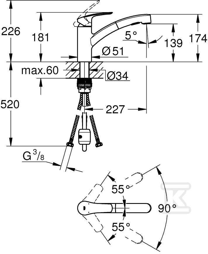 Bateria zlewozmywakowa Eurosmart - 30305DC1