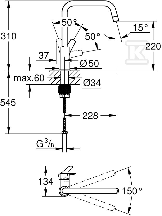 Bateria zlewozmywakowa Eurosmart - 30567DC0