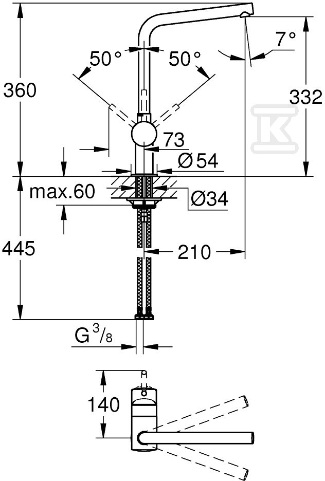 Bateria zlewozmywakowa Minta - 31375AL0