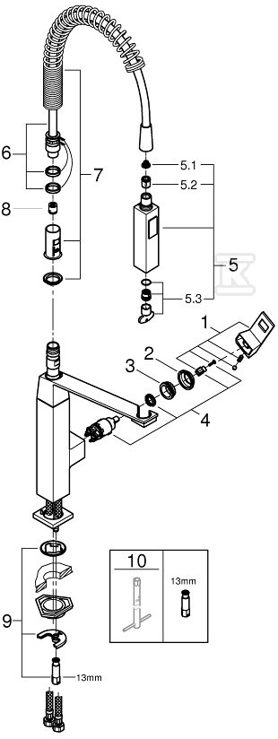 Bateria zlewozmywakowa EuroCube - 31395DC0