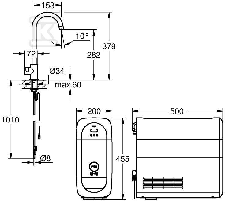 Zawór sztorcowy Mono Grohe Blue Home, - 31498DC1