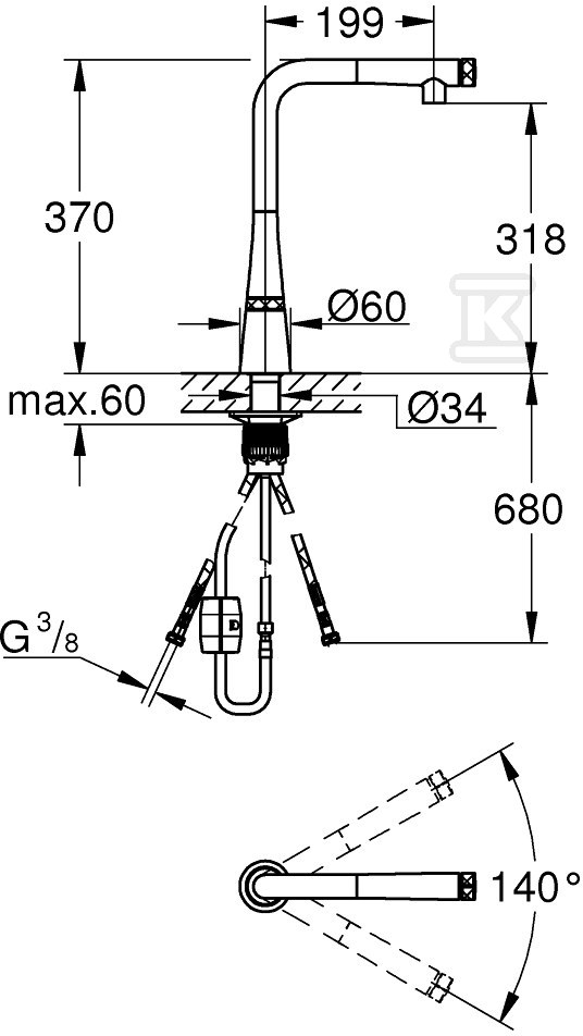 Bateria zlewozmywakowa Zedra - 31593DC2