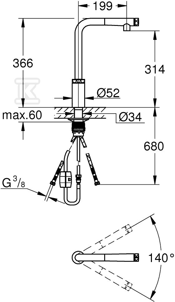 Bateria zlewozmywakowa Minta - 31613A00