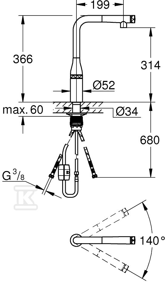 Bateria zlewozmywakowa Essence - 31615A00