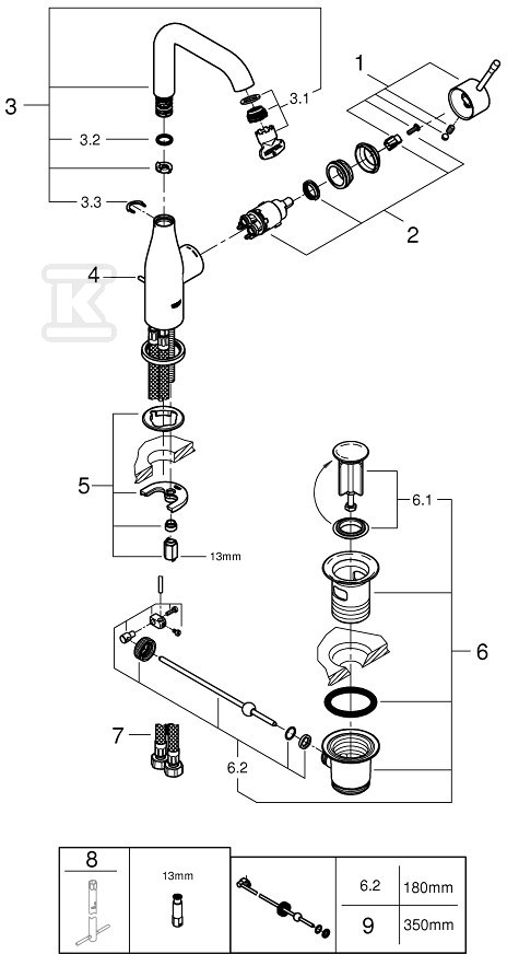 Bateria umywalkowa Grohe Essence - 32628A01