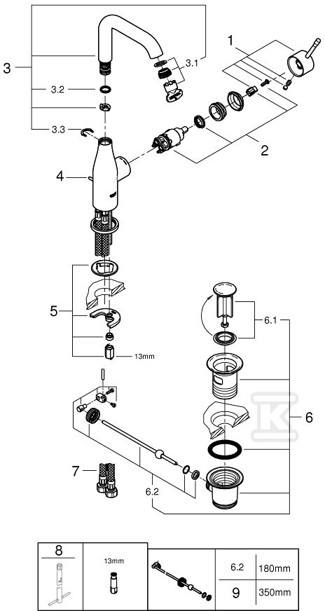 Bateria umywalkowa Grohe Essence - 32628AL1