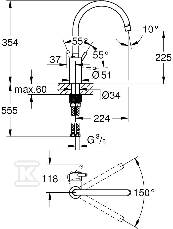 Bateria zlewozmywakowa Concetto - 32661DC3