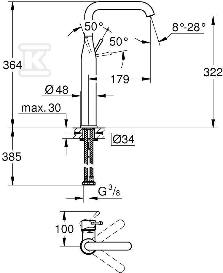 Bateria umywalkowa Grohe Essence - 32901AL1