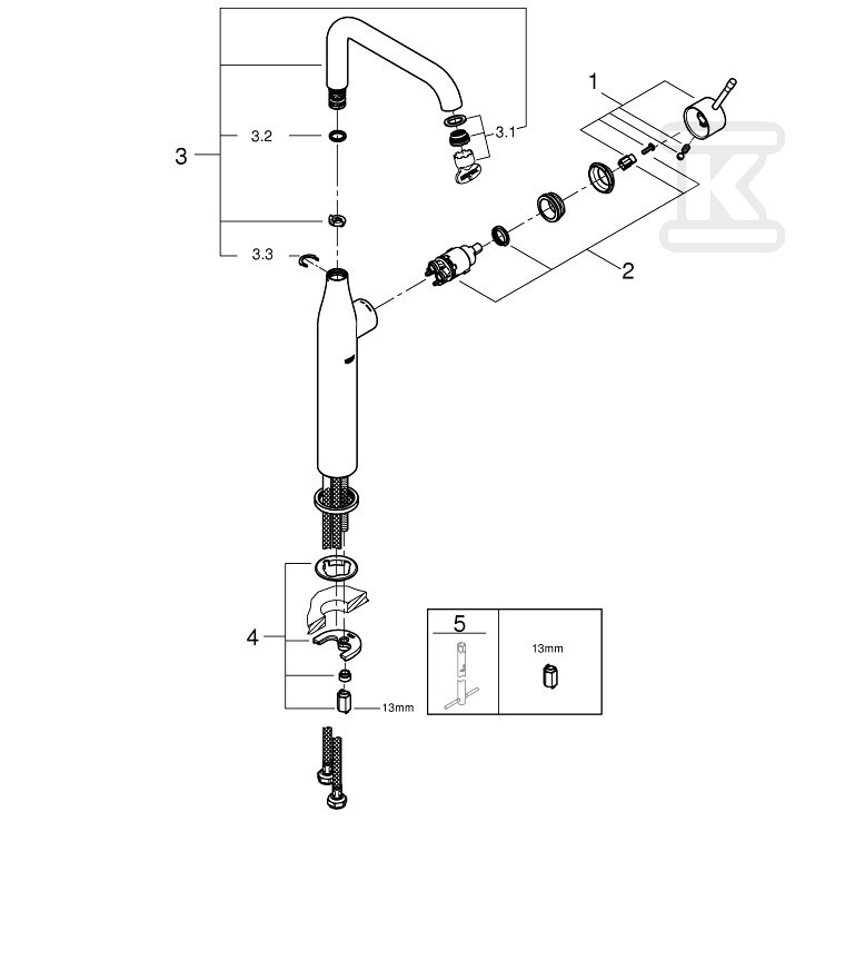 Bateria umywalkowa Grohe Essence - 32901GN1