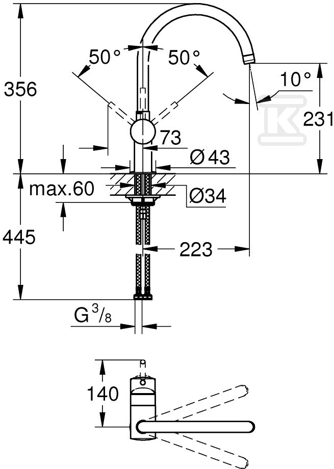 Bateria zlewozmywakowa Minta - 32917AL0