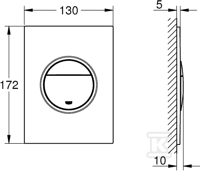 Nova Cosmopolitan S Flush button, matt - 37601P00