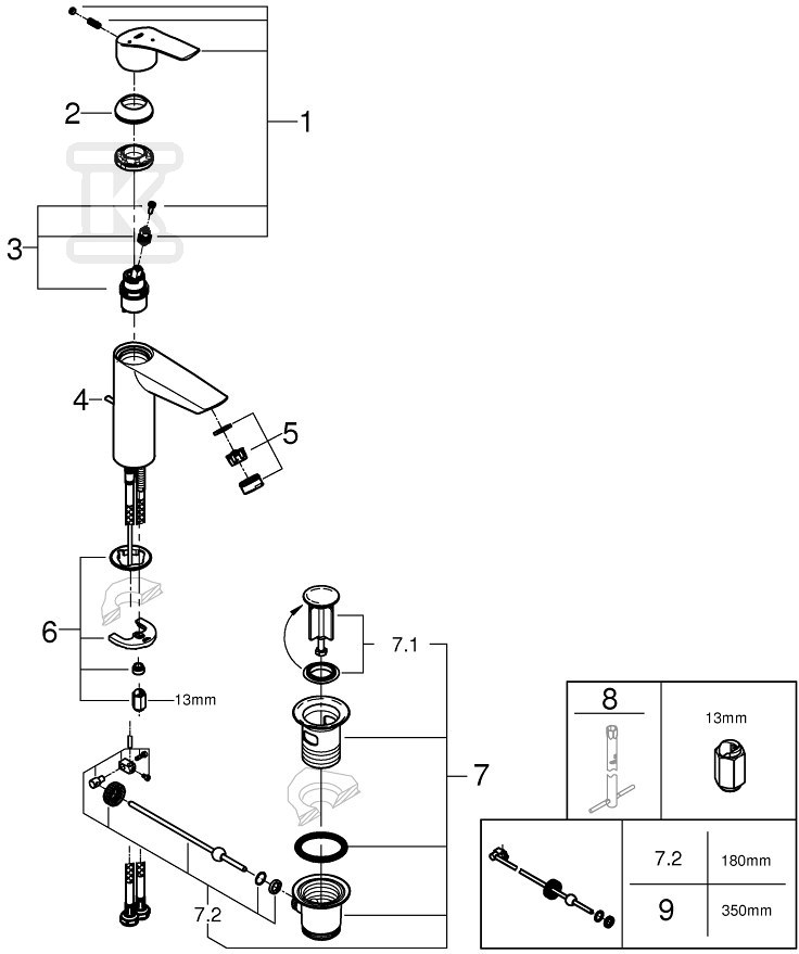 Bateria umywalkowa Grohe Eurosmart - 2339330E