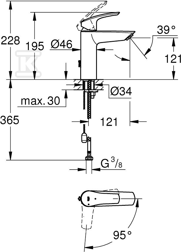 Bateria umywalkowa Grohe Eurosmart - 2339430E