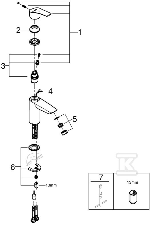 Bateria umywalkowa Grohe Eurosmart - 23372003