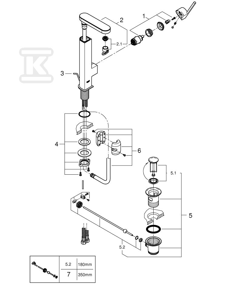 GROHE Plus Single lever basin mixer, - 23843003