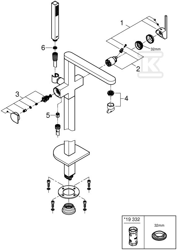 Bateria wannowa Grohe Plus - 23846003