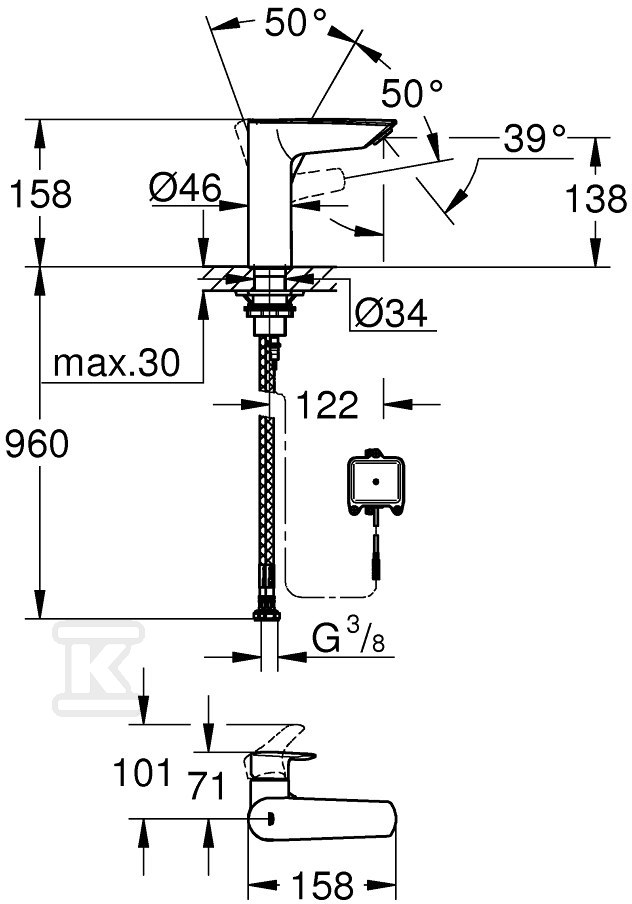 Bateria umywalkowa Grohe Eurosmart - 23975003