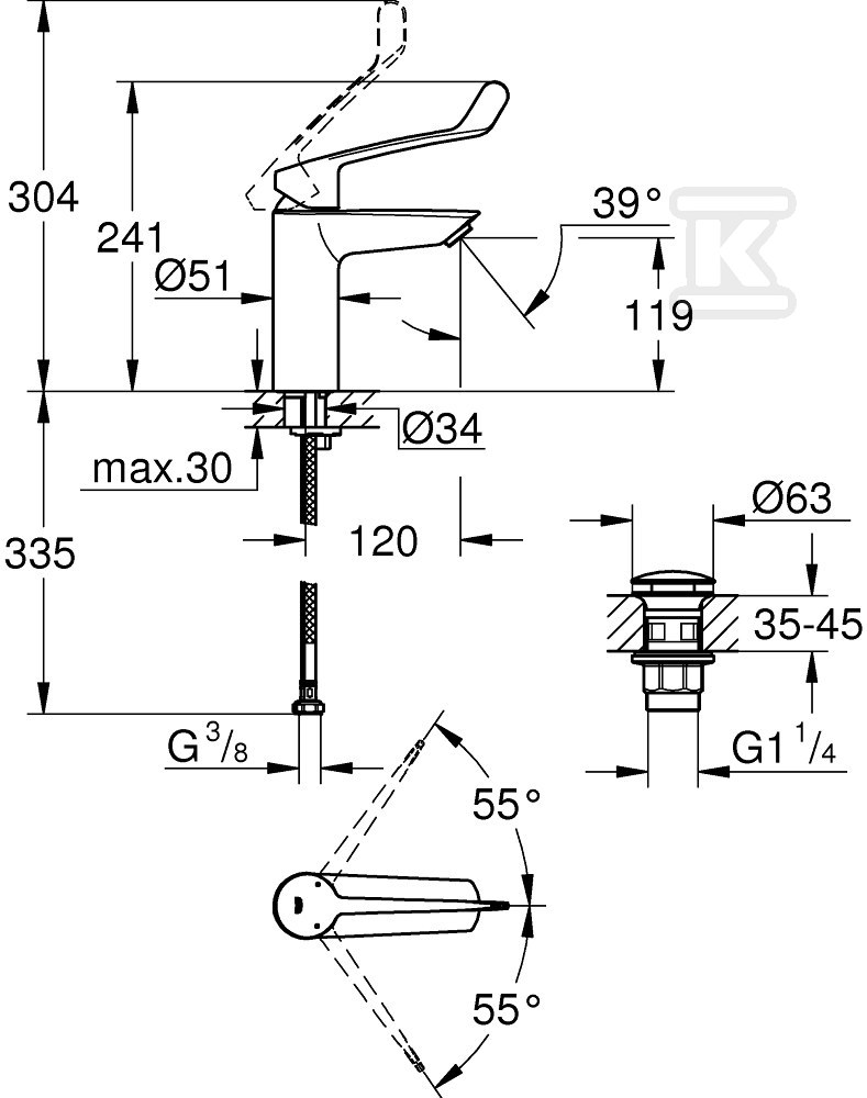 Bateria umywalkowa Grohe Eurosmart - 23983003