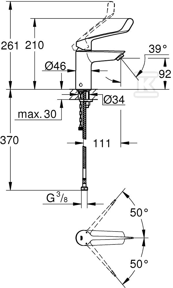 Bateria umywalkowa Grohe Eurosmart - 23984003