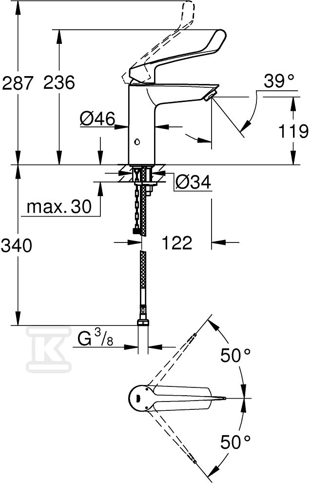 Bateria umywalkowa Grohe Eurosmart - 23985003