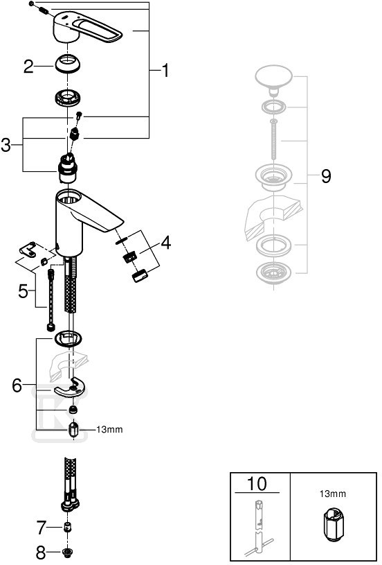 Bateria umywalkowa Grohe Eurosmart - 23986003