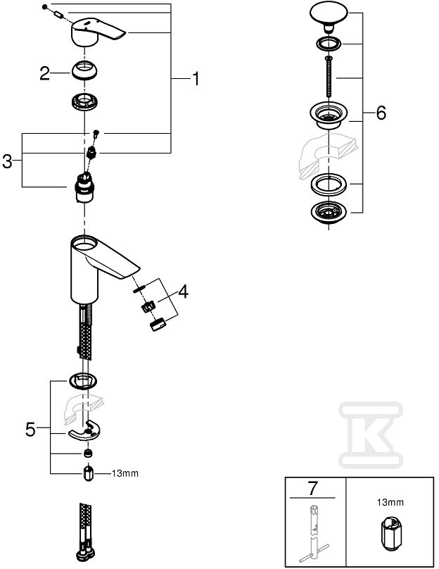 Bateria umywalkowa Grohe Eurosmart - 23988003