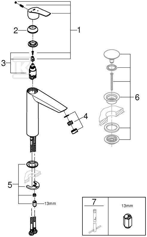 Bateria umywalkowa Grohe Eurosmart - 24164003