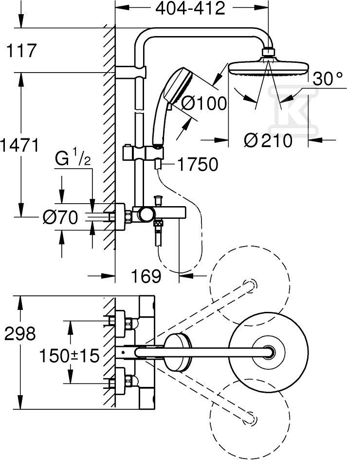 System wannowo-prysznicowy Tempesta - 26223001