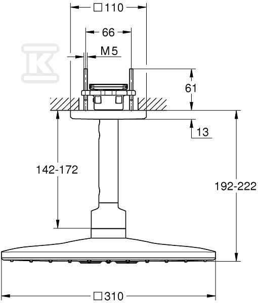 Rainshower SmartActive 310 Cube Shower - 26481000