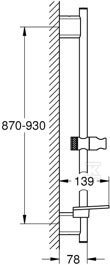 Rainshower SmartActive Shower rail 900 - 26603000