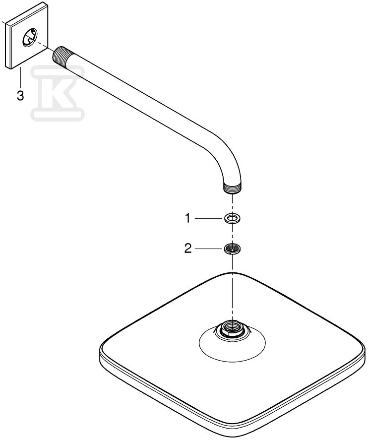 Tempesta 250 Cube Shower head with 380 - 26682000