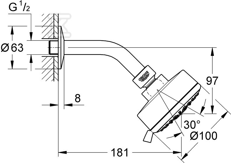 Tempesta Cosmopolitan 100 Top shower, 4 - 27869001