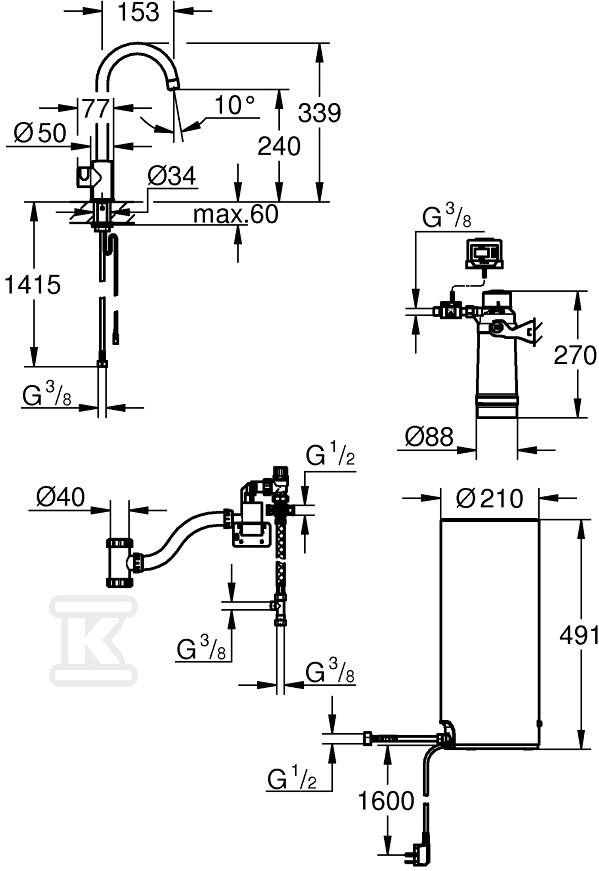 System gotujący wodę Grohe Red Duo - 30080001