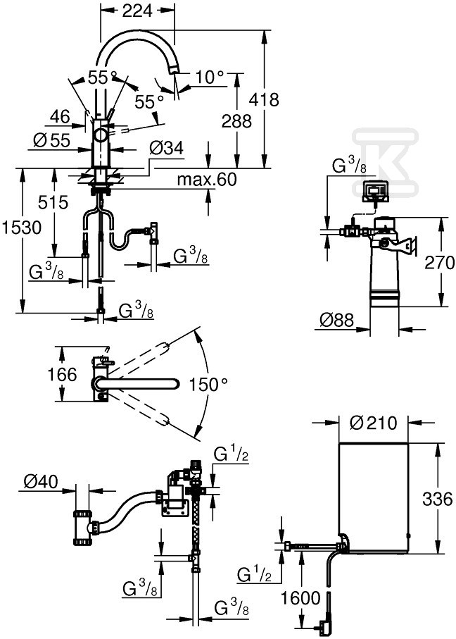 System gotujący wodę Grohe Red Duo - 30083001