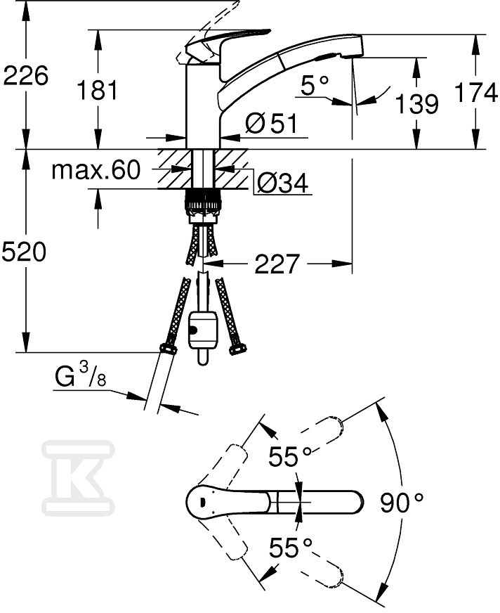 Bateria zlewozmywakowa Eurosmart - 30305001