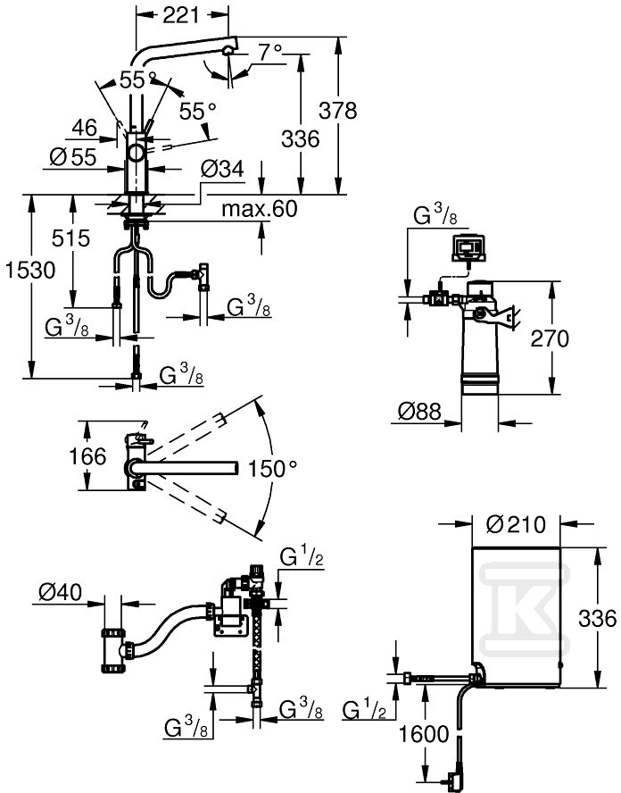 System gotujący wodę Grohe Red Duo - 30327001