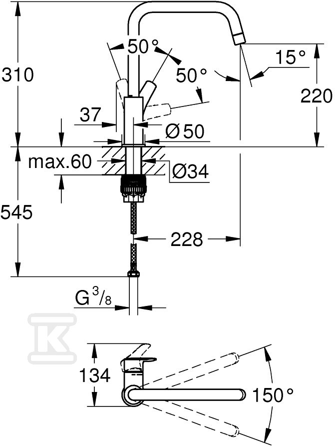 Bateria zlewozmywakowa Eurosmart - 30567000