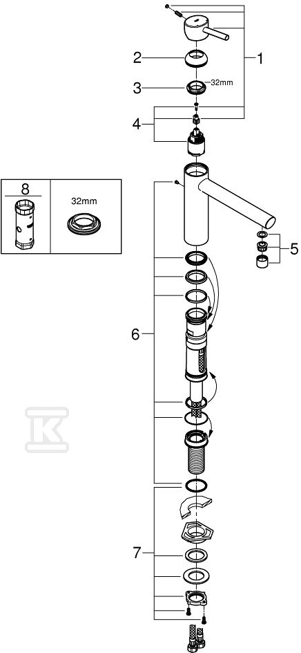 Concetto Single lever sink mixer, - 31210001