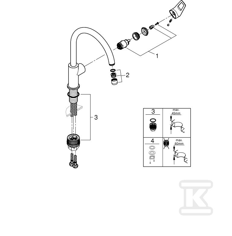 BauLoop Einhand-Spültischarmatur, - 31368001