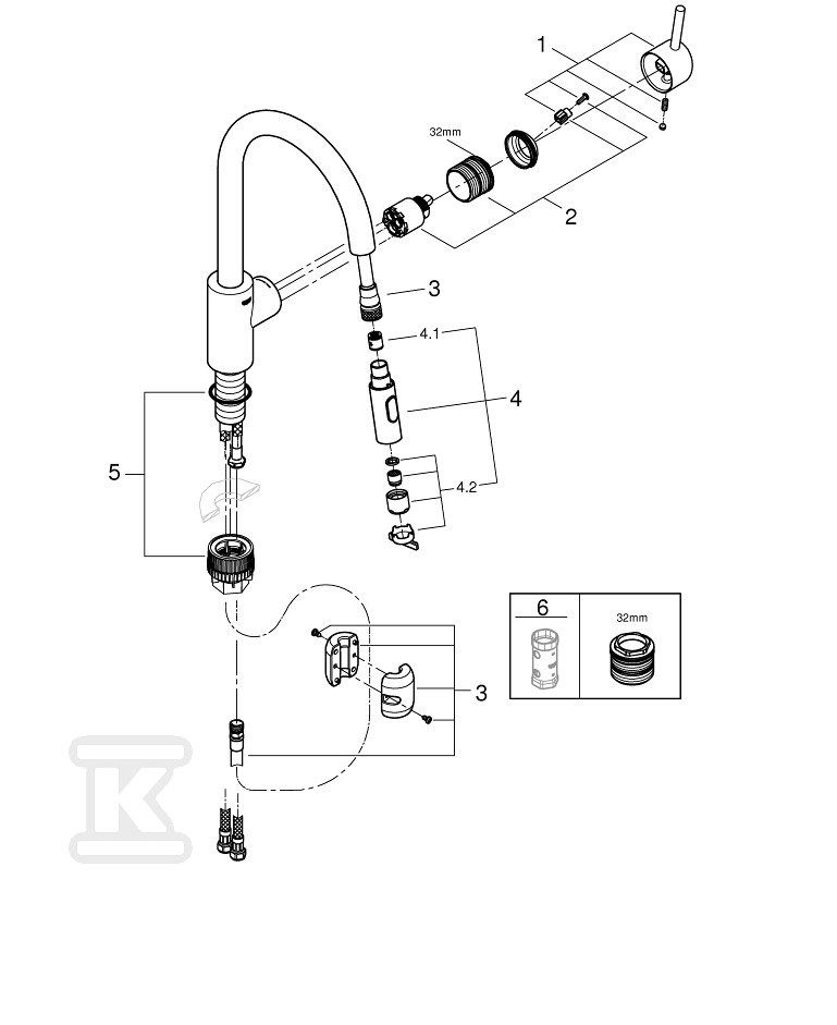 Concetto Single lever sink mixer, - 31483002