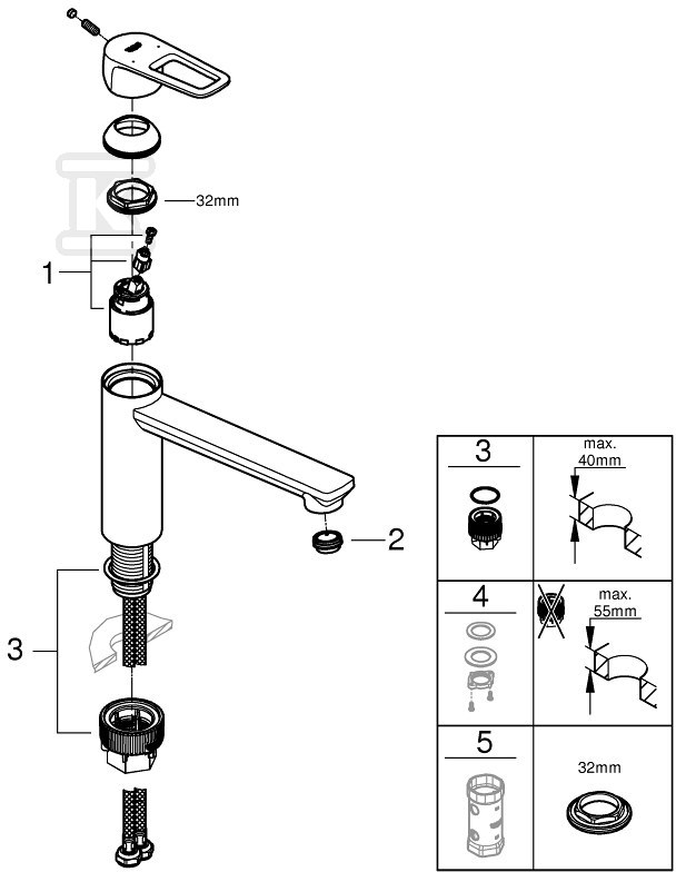 BauLoop Single lever sink mixer, - 31706000